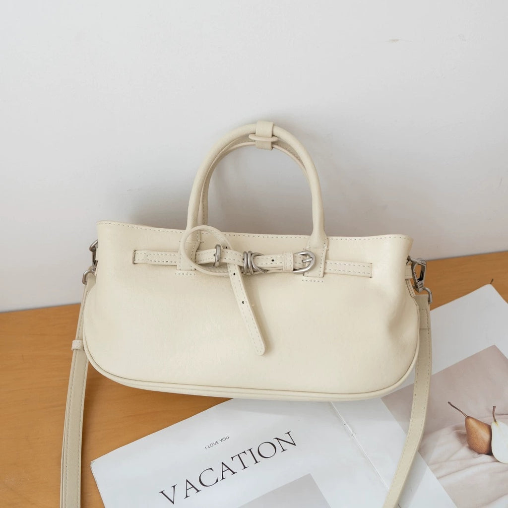 Sac à main vintage en cuir tanné aux légumes pour femmes
