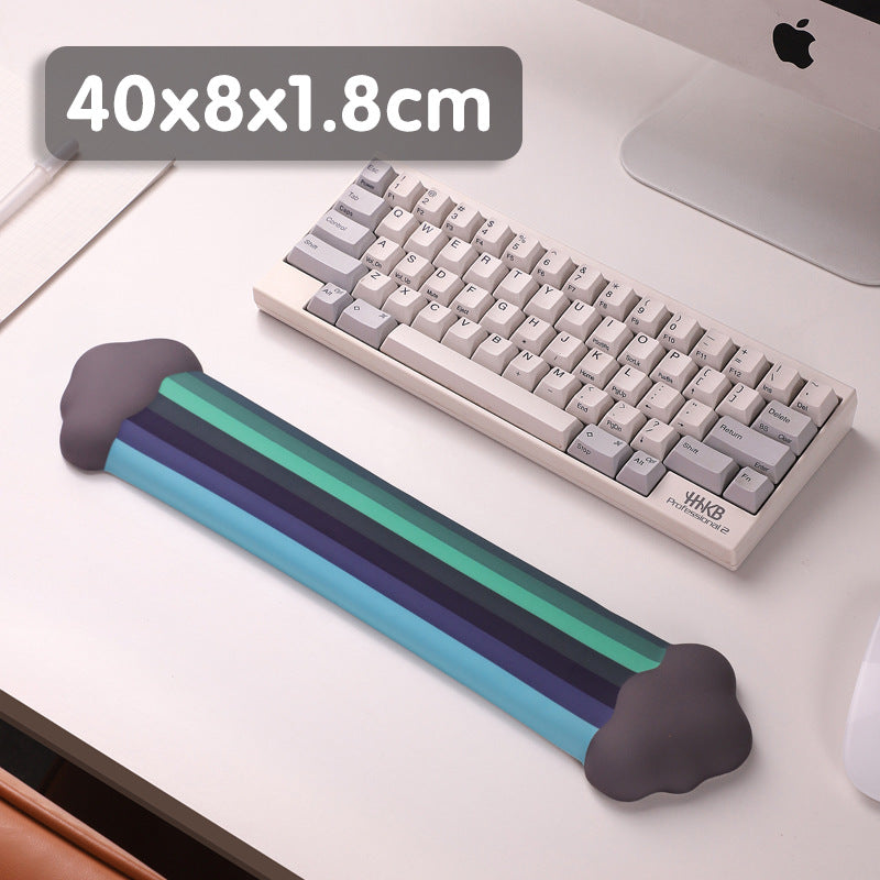 Cloud Rainbow Silica Gel Wrister Mouse Pad Keyboard Support Slippery Lavable