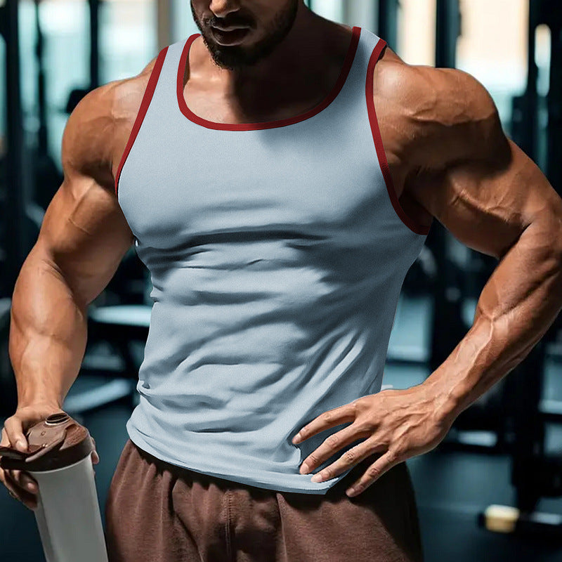 Veste de couche de réservoir de fitness de style américain pour hommes