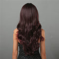 Middle Long Curly Cheveux avec Reddish Brown Perruque à haute température en soie