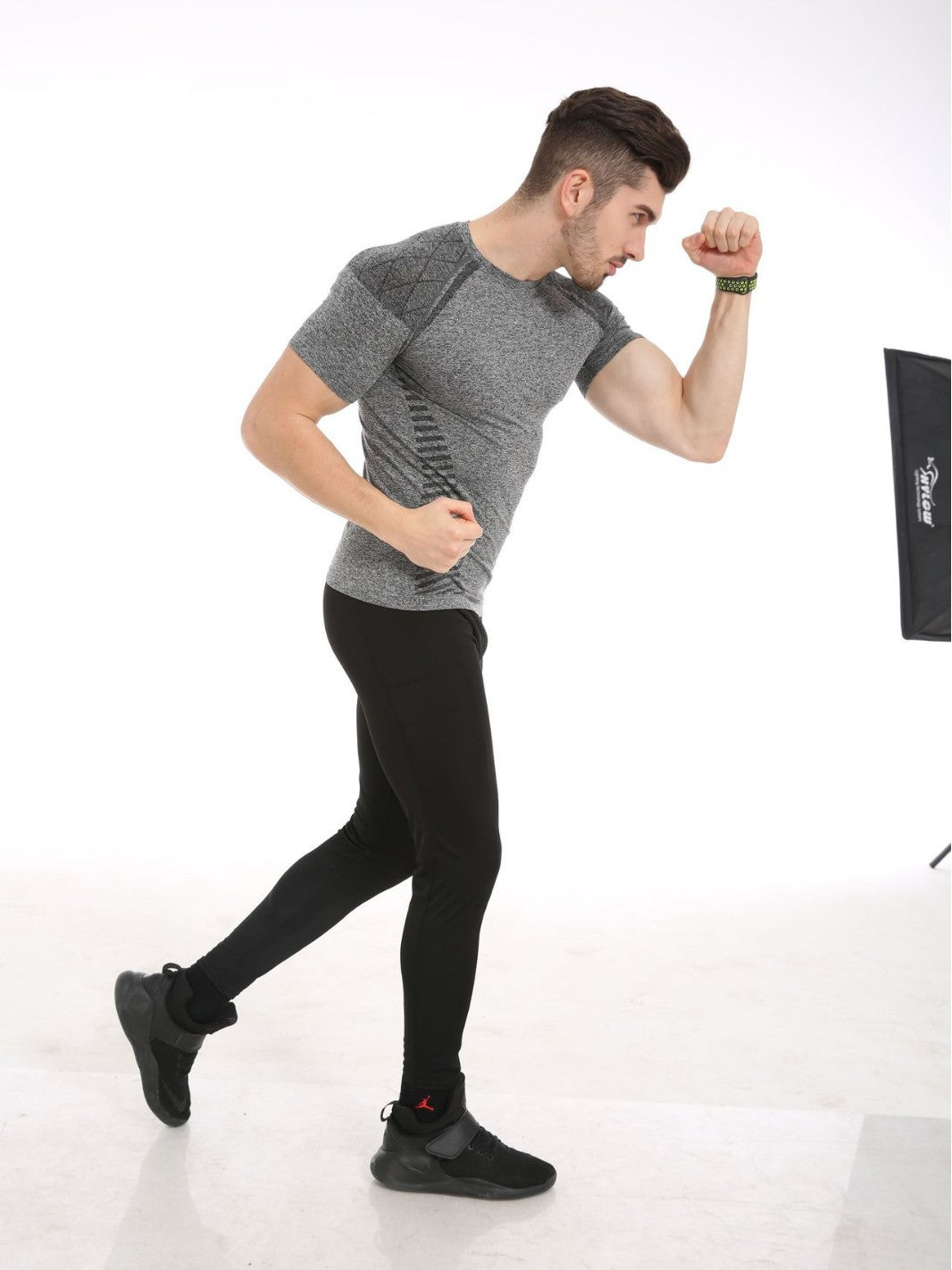 Fitness d'été musculation-renforçant Tight-Fitting Seamless Quick-Drying corps-Shaping Short-Sle