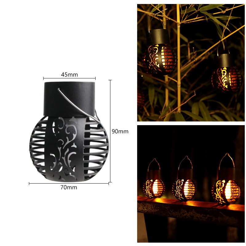 Solar Landelier Balcon Terrasse Disposition Simulation Flamme Lampe suspendue Extérieur Étanche G