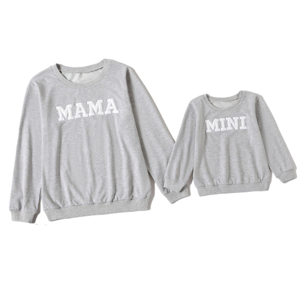Printed Letter Parent-Child Sweatshirt