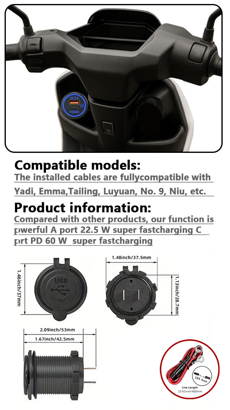 Le chargeur de téléphone portable 60W pour les automobiles