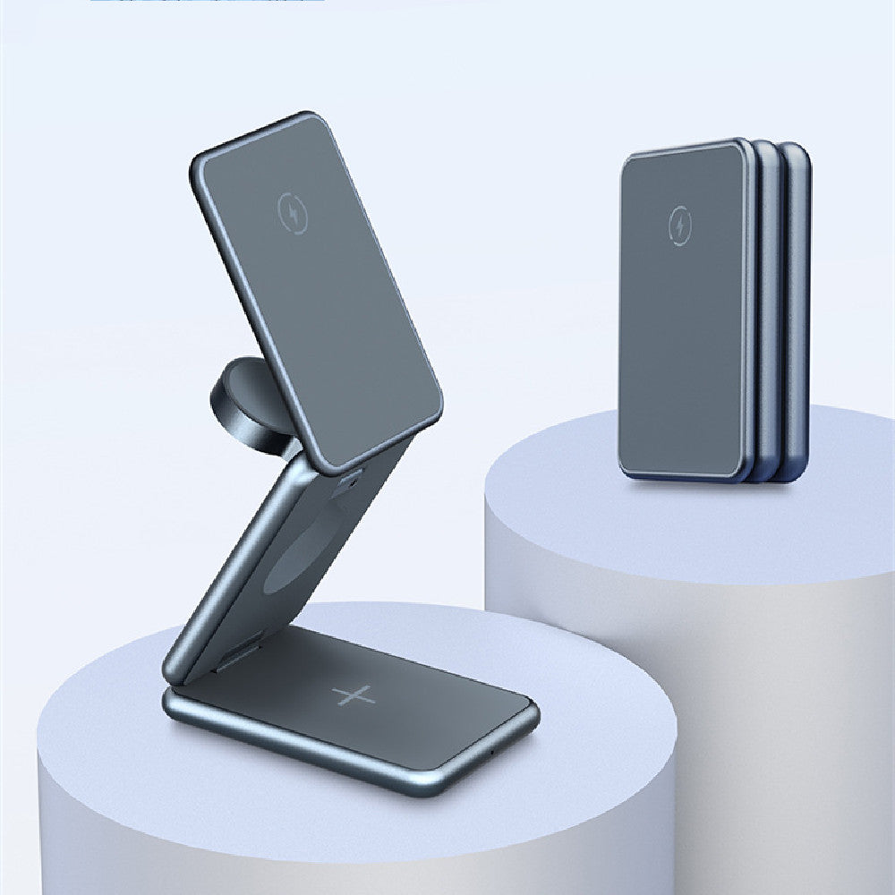Magsafe15W Magnetic Watch Casque de téléphone mobile Chargeur sans fil pliant trois en un