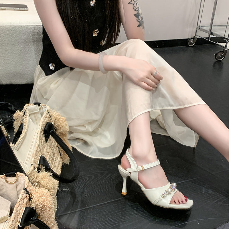 Sandales à talons en rainure douce pour femmes