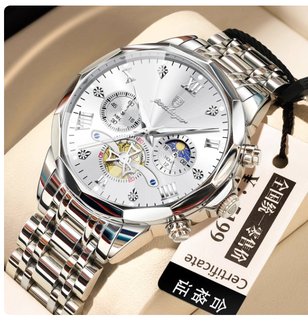 Imperméable Multifonctionnel Trendy Haute-Fin Montre Quartz Homme Lumineux