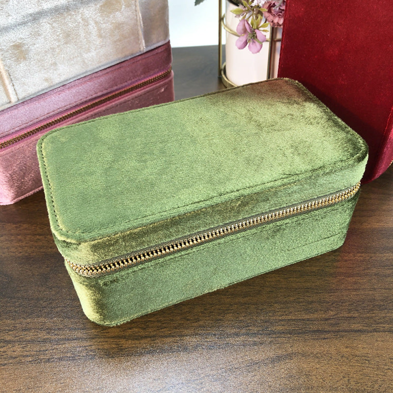 Boîte à bijoux Velvet à deux étages avec compartiments