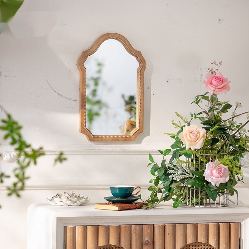 Miroir mural en bois massif vintage