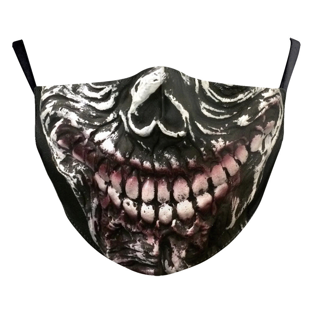 Halloween impression numérique drôle Horreur visage double couche masque de poussière