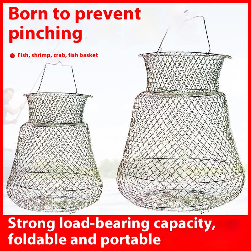 Fil en acier Fish Protection pliant panier Net Pocket Put Metal Inox Cage tissé