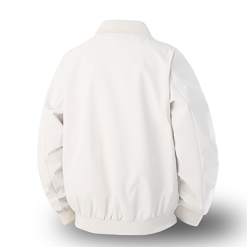 Veste de baseball pour hommes Springautumn Trendy Solid Color Relaxed Fit