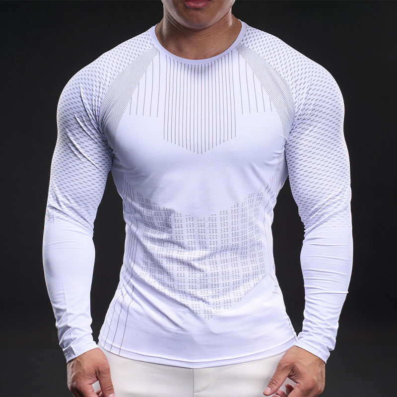 T-shirt en soie glacée à manches longues pour hommes