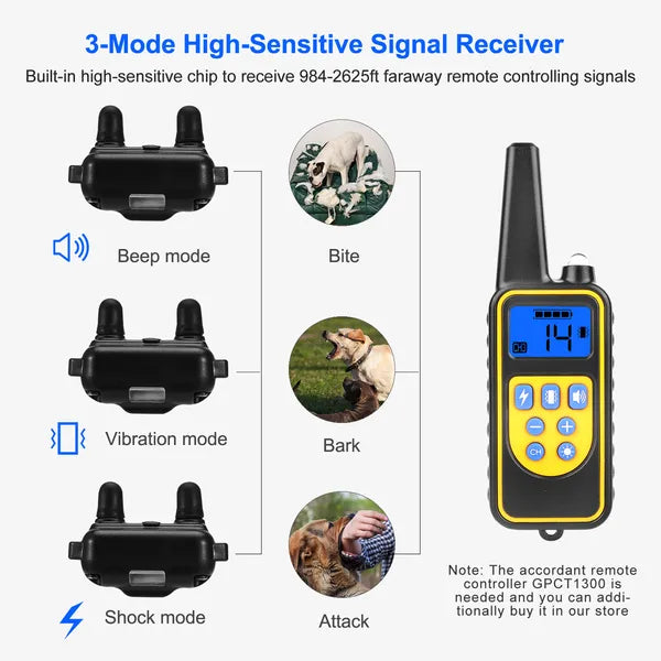 Récepteur de collier d'entraînement pour chiens IP67 étanche à l'eau