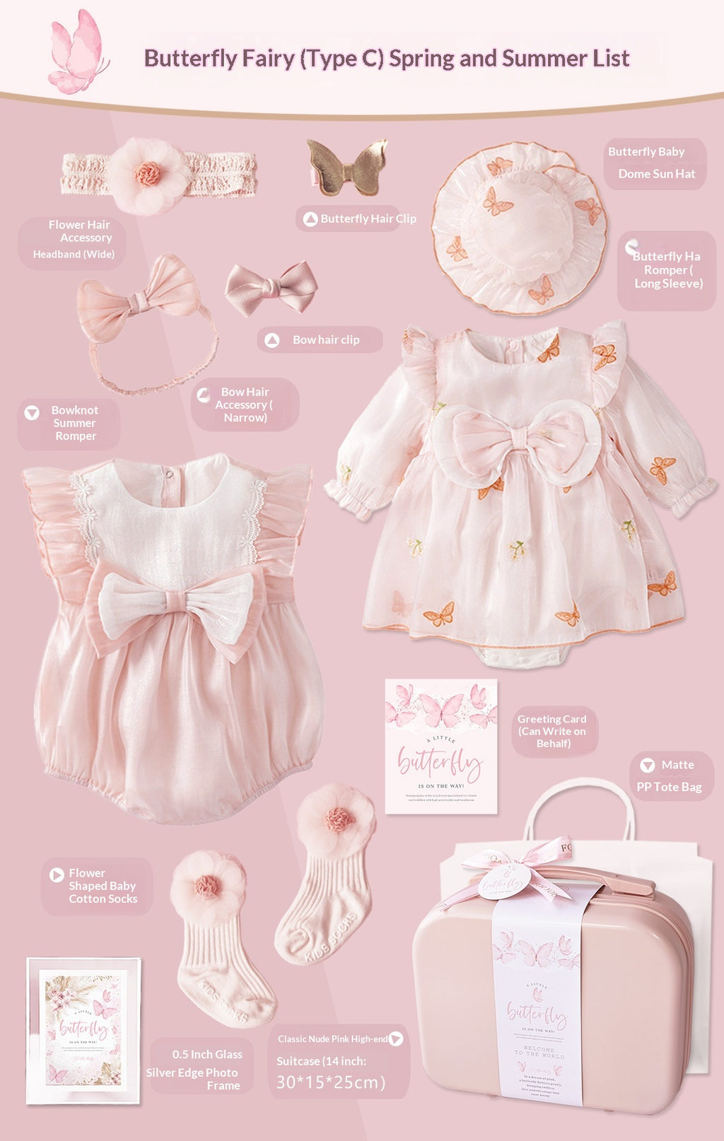 Ensemble cadeau bébé en couleurs pastel douces