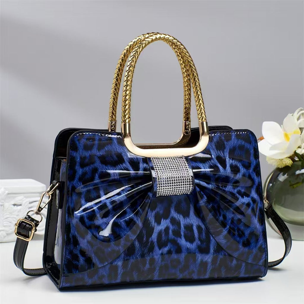 Chaud-pierre embellie Versatile Mode Chic Leopard-print Sac Femmes