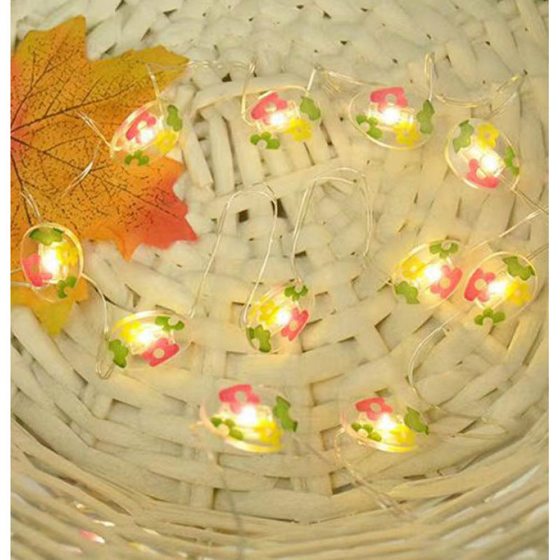 Lapin Carotte Chick et Oeuf de Pâques Lampes de fil de cuivre alimentées par batterie pour la décoration de Pâques