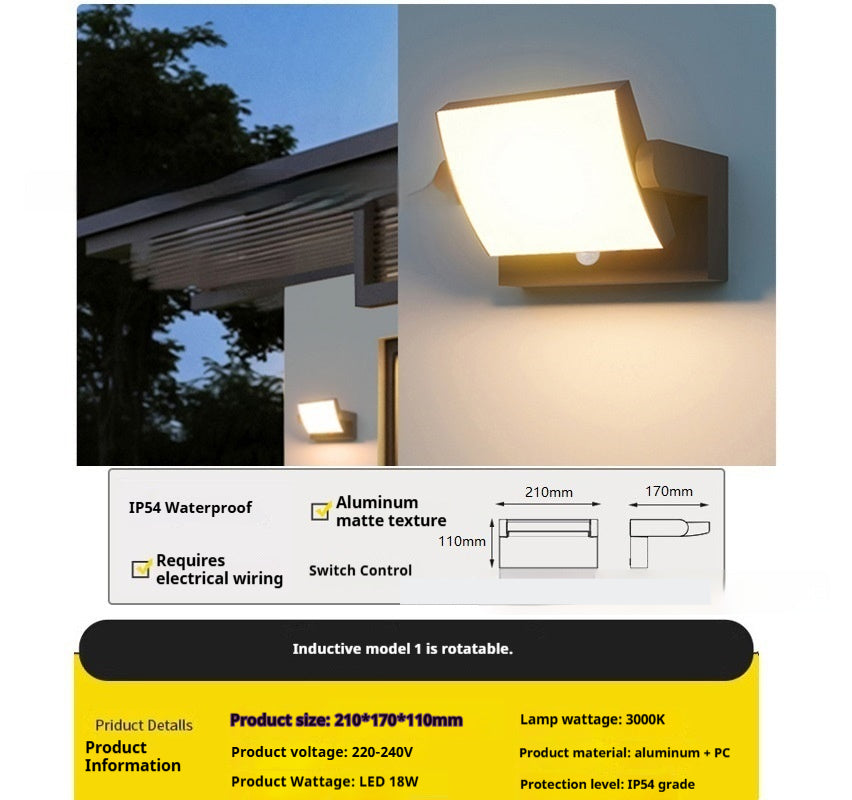 LED Outdoor Motion-Sensor Imperméable Lumière murale Balcon