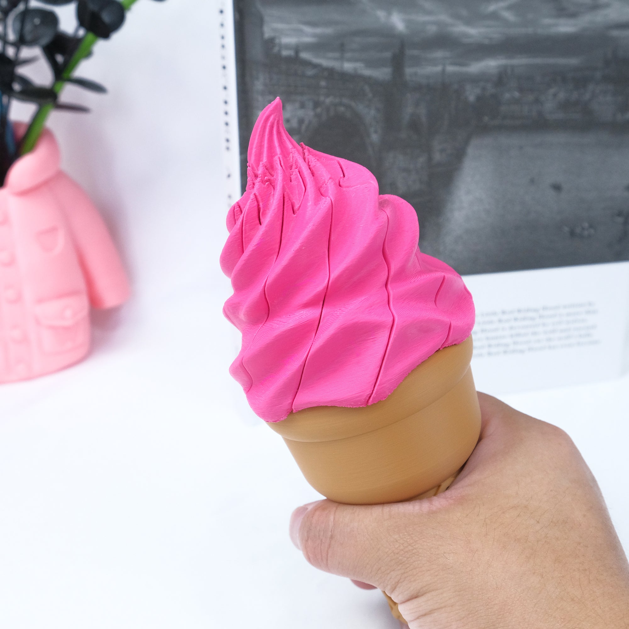 Ornement imprimé de crème glacée déformable 3D