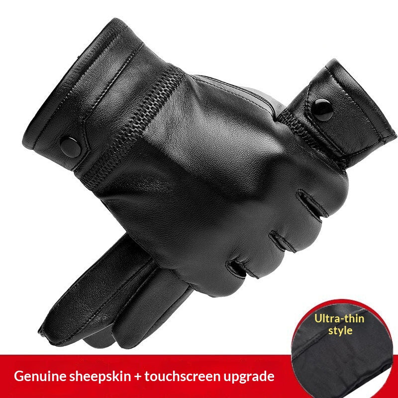 Gants en cuir véritable avec doublure en polaire pour une protection plus chaude et imperméable