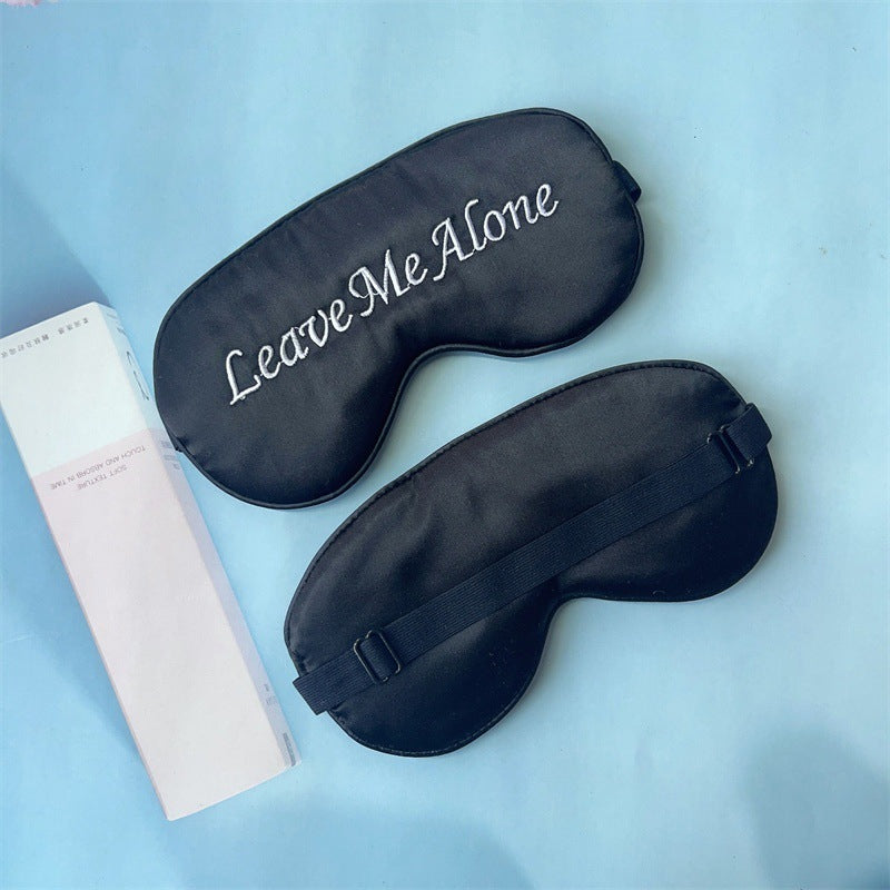 Masque double face en soie noire sans sommeil avec bande élastique