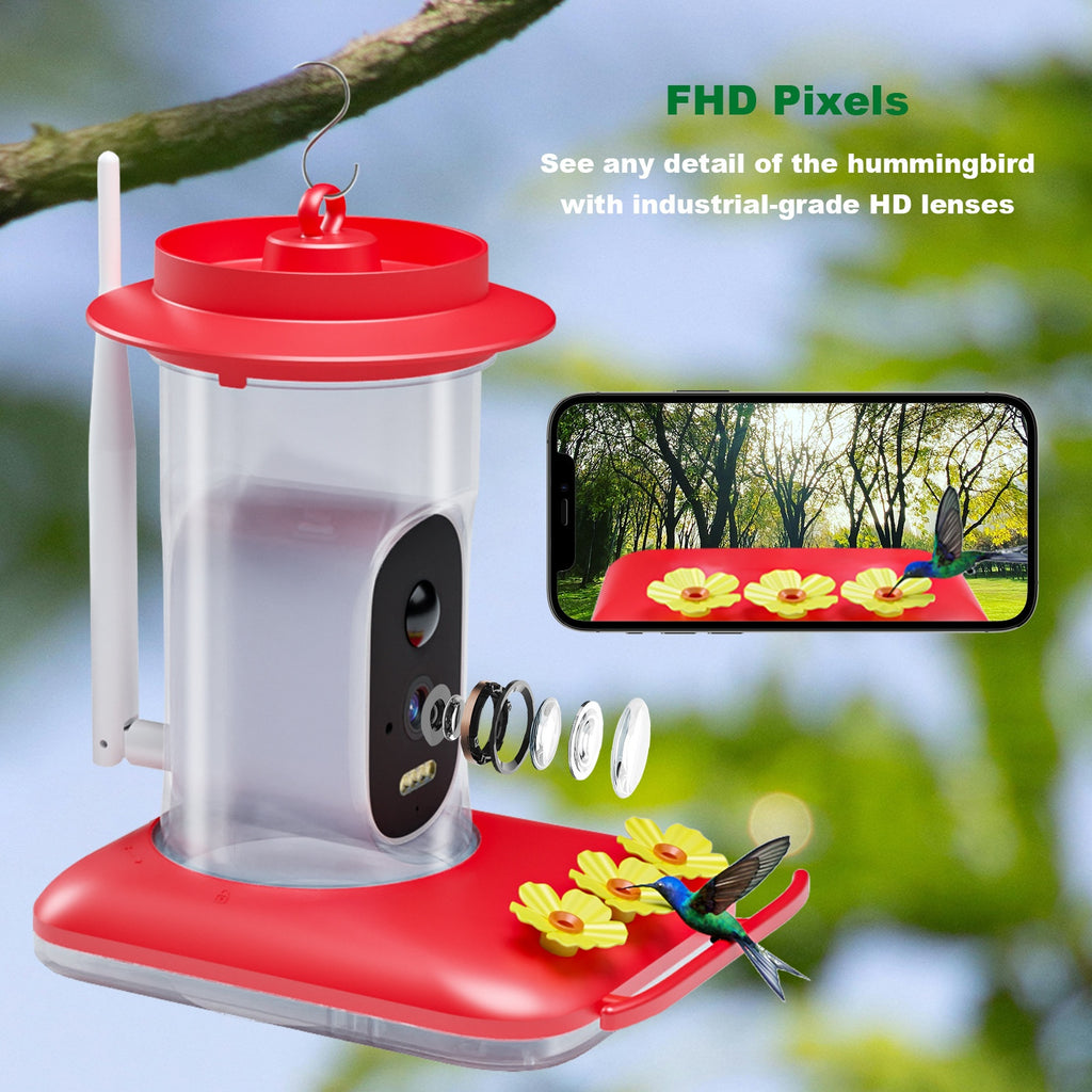 Intelligent Visual Cummingbird Water Feeder 5MP Pixel Outdoor HD