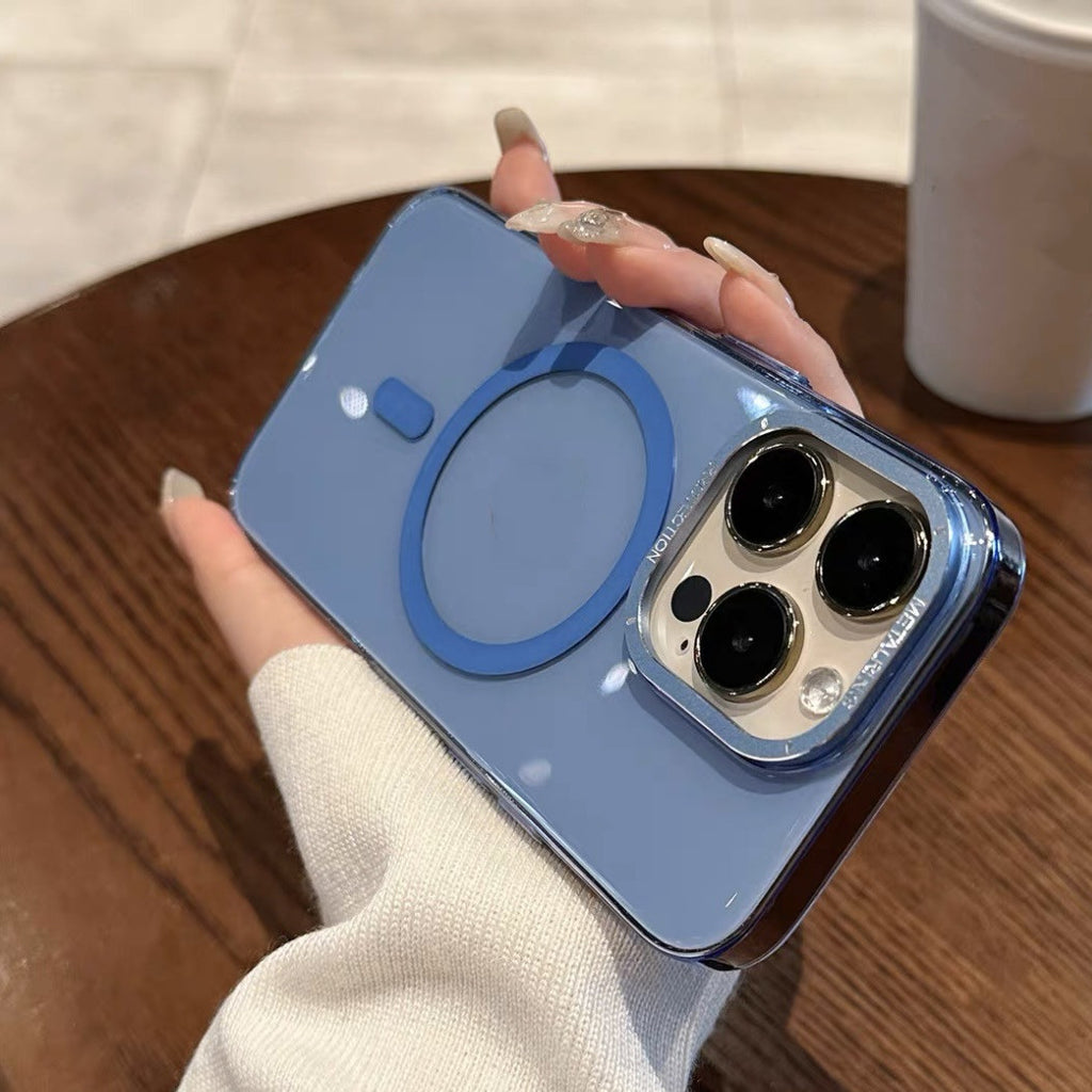 Lentille métallique magnétique transparente Avancé Sens tout inclus Étui téléphonique ultra-mince