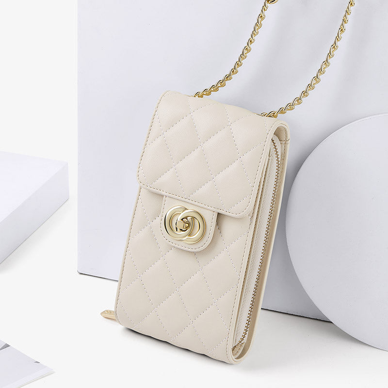 Mini en cuir pour femmes Sac de téléphone portable classique Sac Messenger