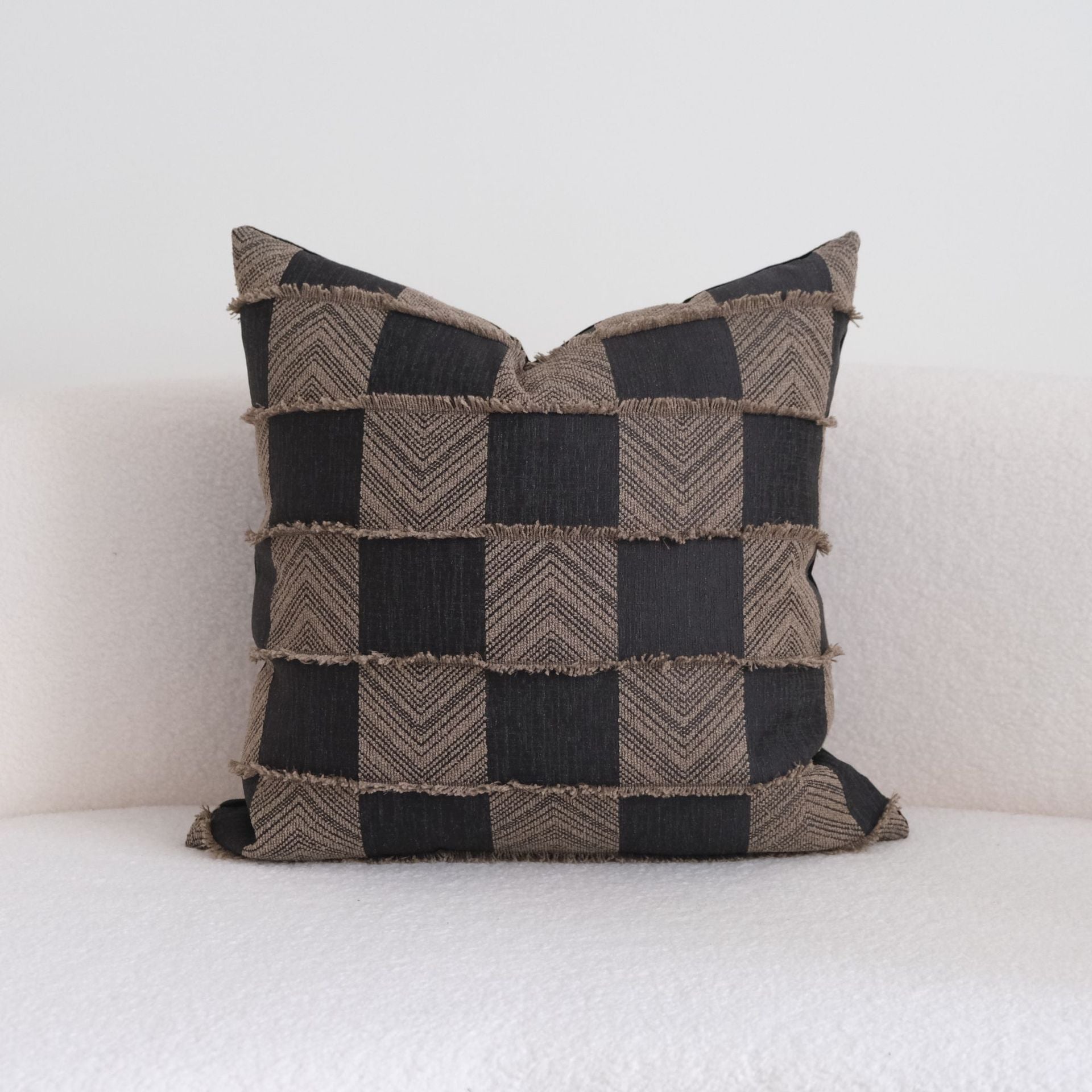 Oreiller Tassels Waist Oreiller Étui Chenille Canapé Coussin Hôtel Modèle Chambre Coussin Cove