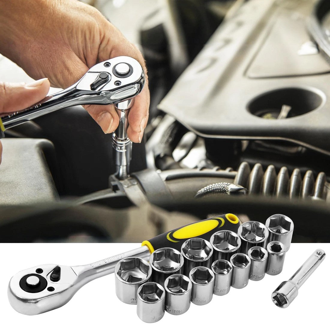 Kit d'outils à main Ensemble de matériel de réparation de voiture de ménage d'entretien quotidien 108pcs
