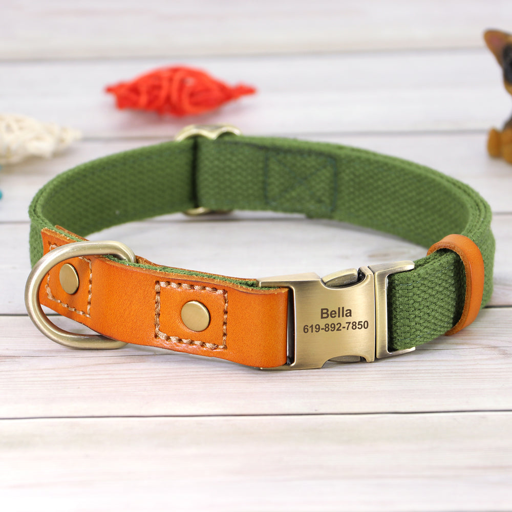 Cowhide chien collier anti lettering chien perdu