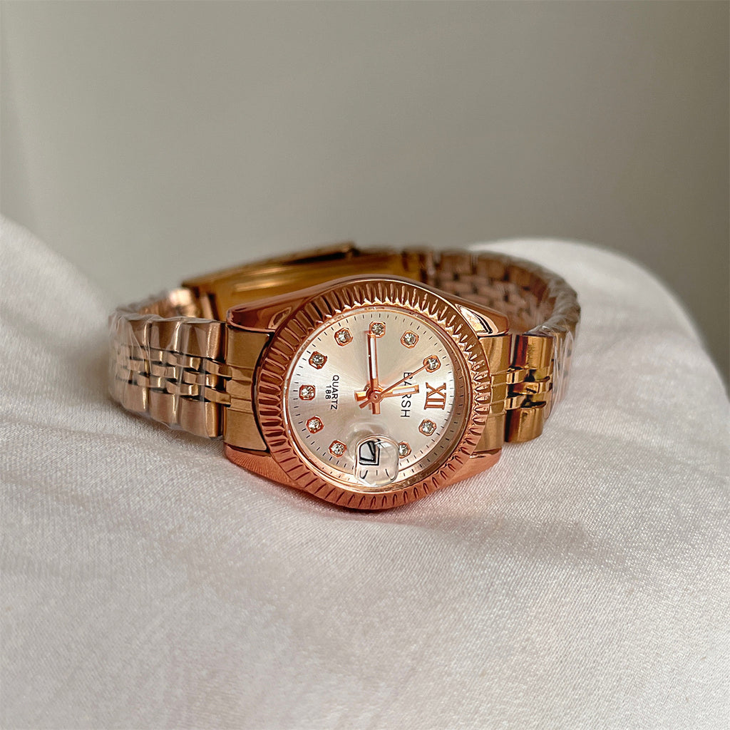 Casual Et pourtant sophistiqué Rond Diamant-face montre