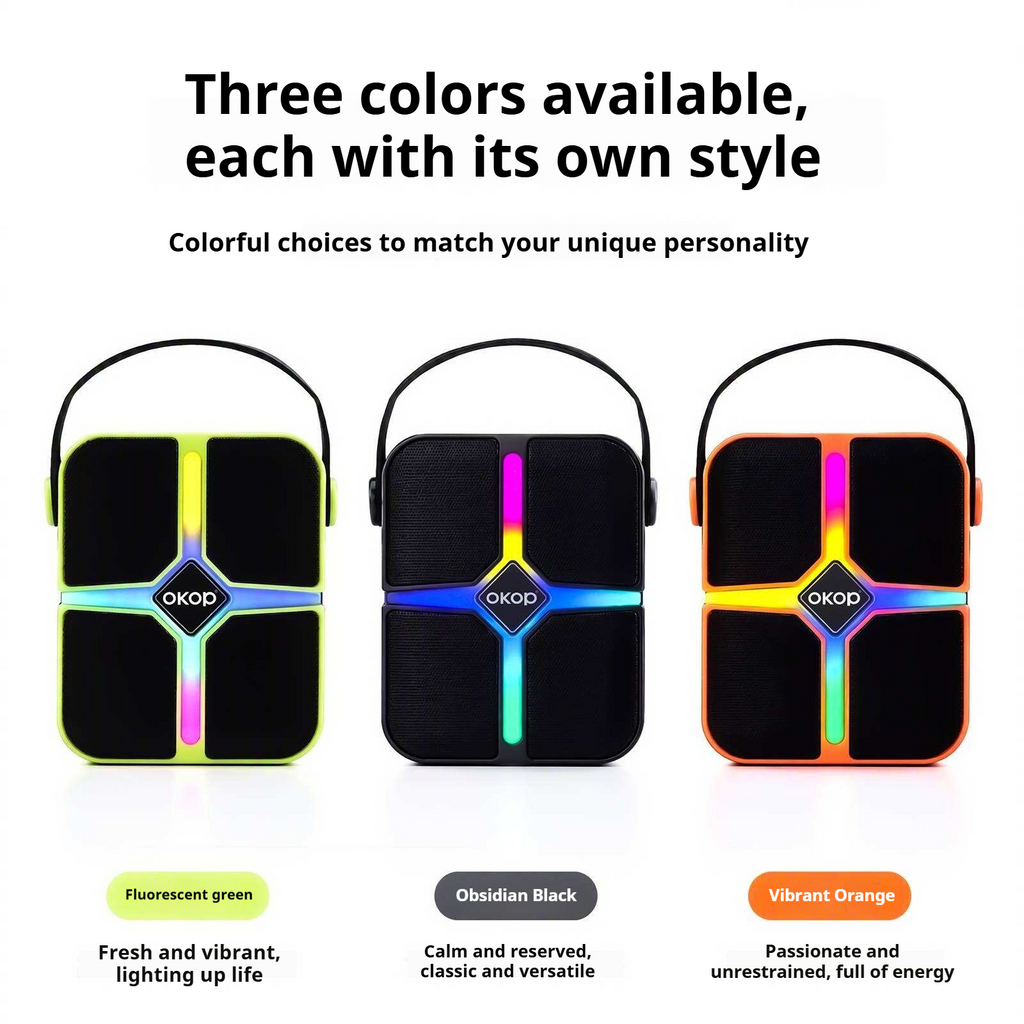 KP-876 Haut-parleur Bluetooth sans fil le plus vendu Poignée portable RGB Éclairage Batterie longue L