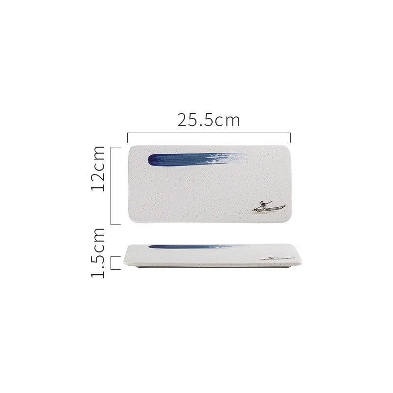 Céramique rectangulaire Sushi Platter japonais