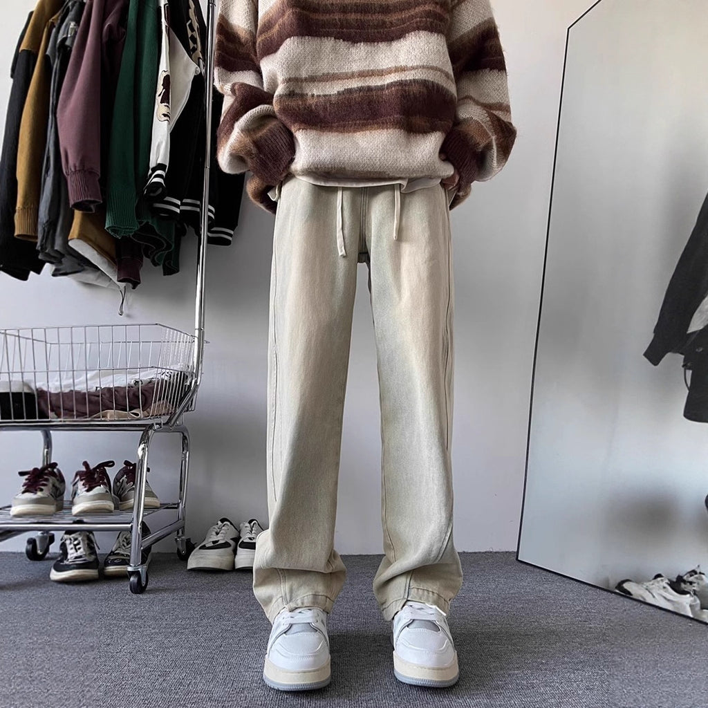 Men's Smooth Wide Leg Denim Pants