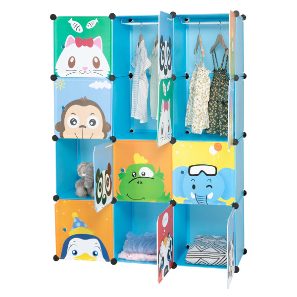 Armoire modulaire à 12 compartiments de 4 couches avec matériel en plastique et en acier