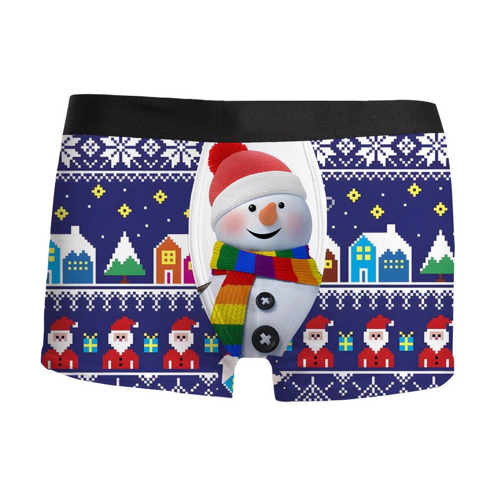 Sous-vêtements homme imprimé 3D de Noël respirant
