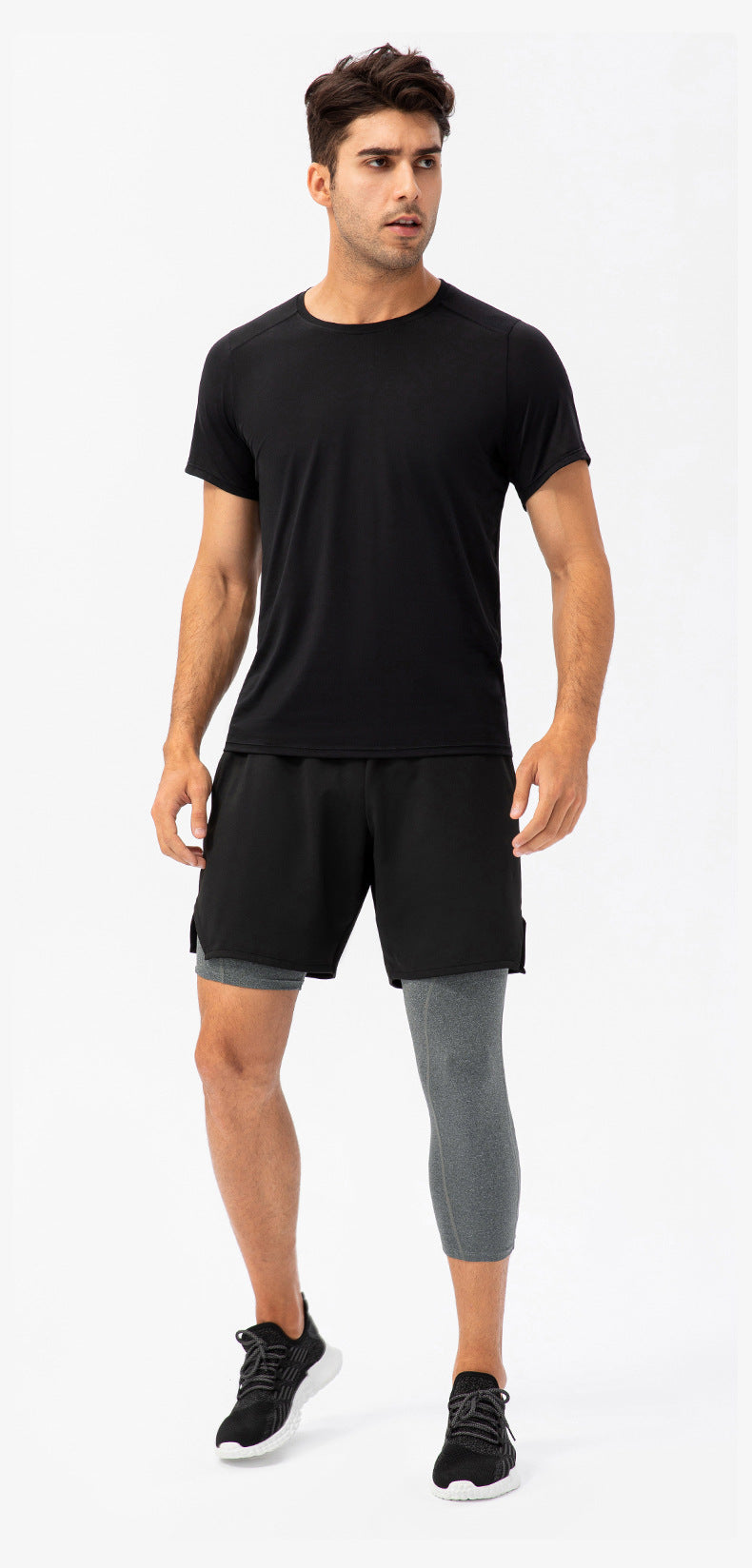 Pantalon de fitness à jambes simples pour hommes Longueur de la poche