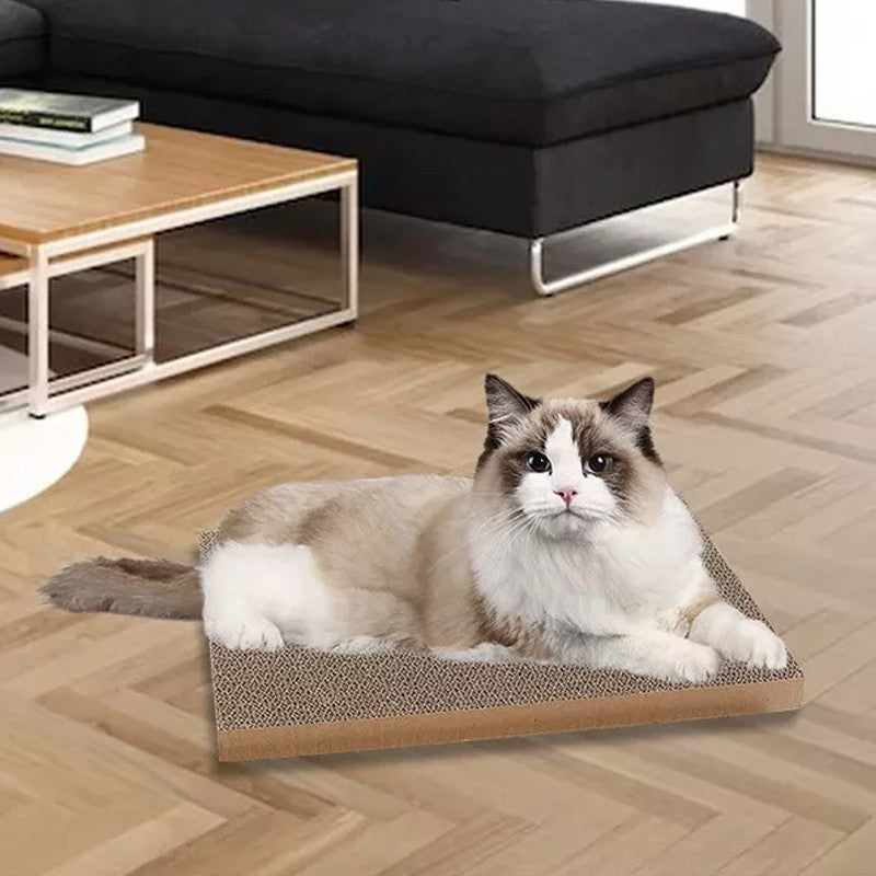 5X Cat Box Scratcher Scratching Board Heavy Duty Corrugated Cardboard Kitten UK