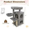 Light Gray 33.5" Multi-Level Cat Tree with 2-Story Condo