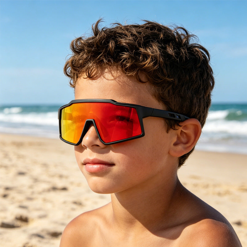 Lunettes de vélo polarisé pour enfants pour adolescents Sports de plein air et plein air