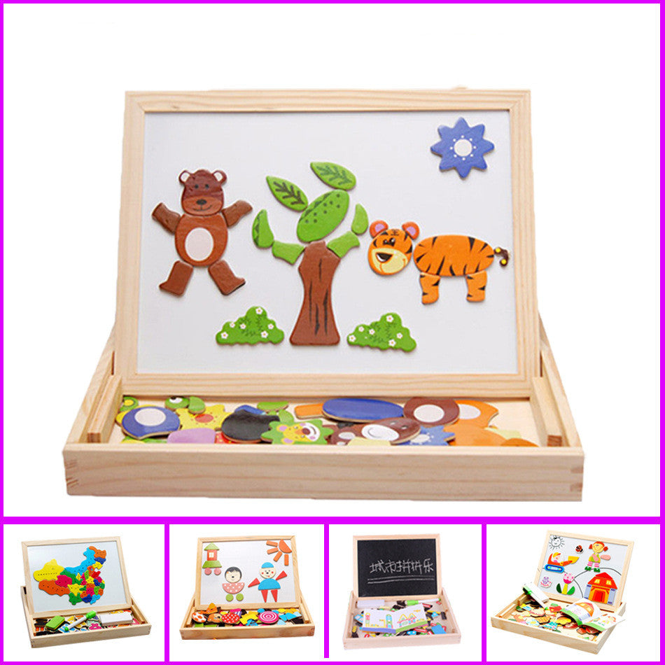 Farm Mania Animal Joypin Planche à dessin double face Puzzle magnétique tridimensionnel