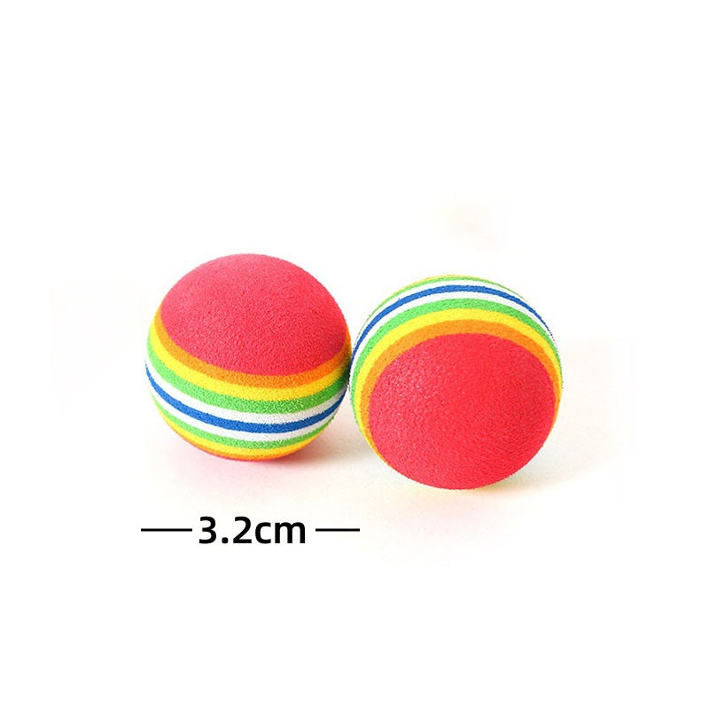Balle de teasing de chat en plastique coloré Mesh Hollow Sound