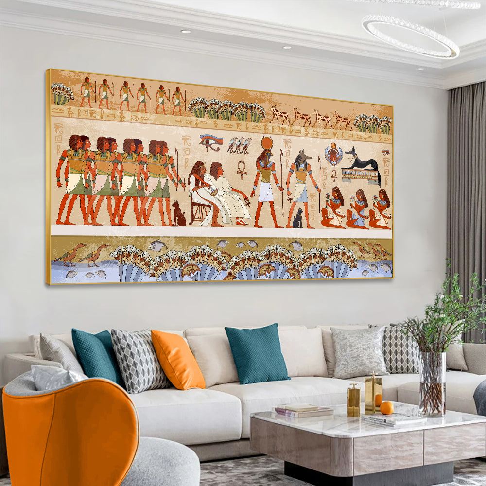 Vieux vieux rituels pharaoniques égyptiens imprimés sur toile