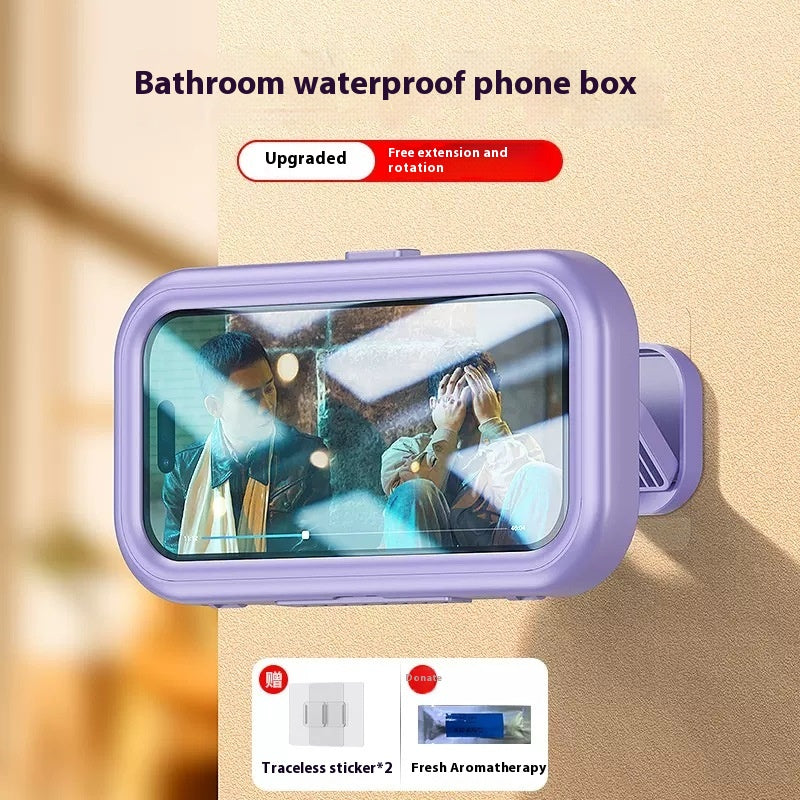 Salle de bain imperméable sans punch mural écran tactile anti-fog Cantilever Téléphone mobile