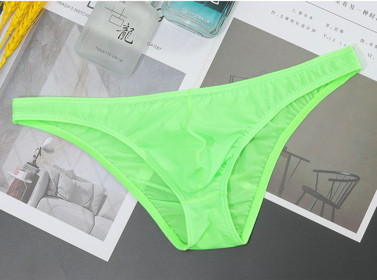 Slip homme transparent Basse taille Silk de glace ultra-fine en forme de T