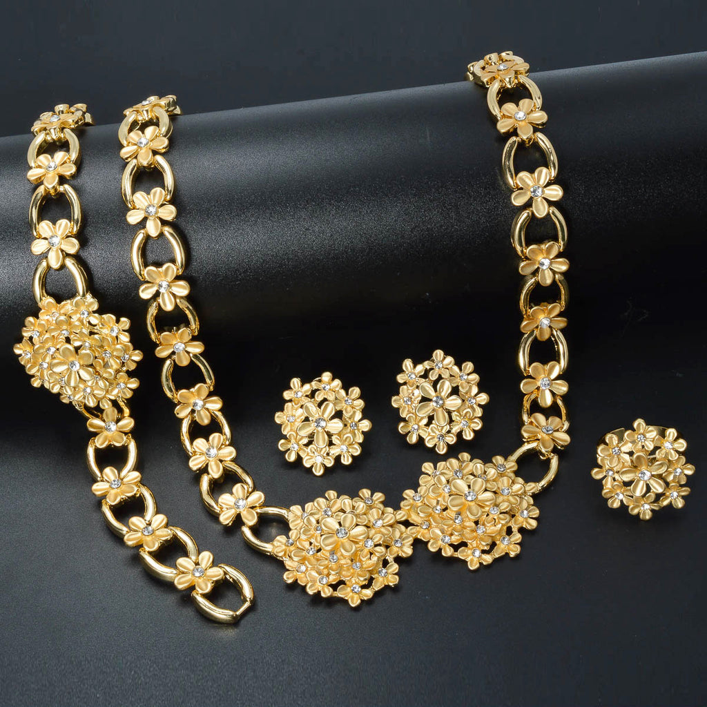 Bijoux Floral tendance européen et américain orné de diamants