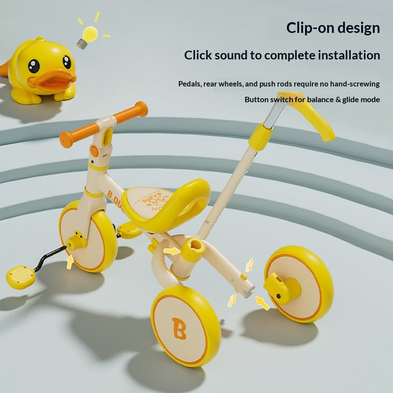 Jaune Canard Multifonctionnel Enfants Tricycle Vélo