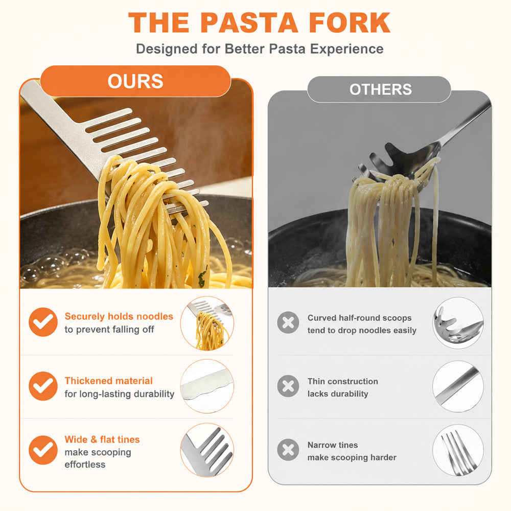 304 En acier inoxydable Fourche de pâtes Spaghetti Serveur alimentaire résistant à la rouille Noodle Spoo Kitc