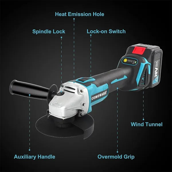 Grinder à angle de 125mm Grinder de batterie coupe-arrêt Grinder Flex pour Makita